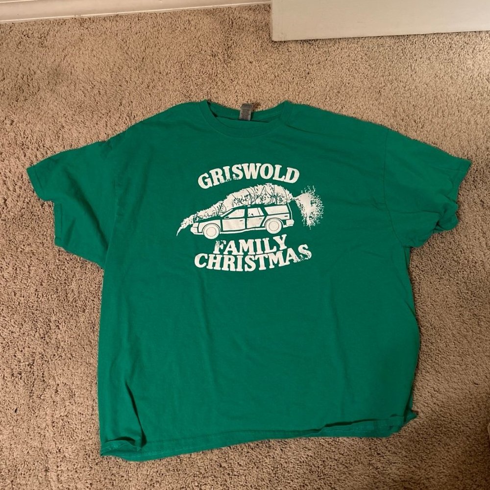 Gildan heavy cotton XXXL 3XL green griswold family christmas xmas tee